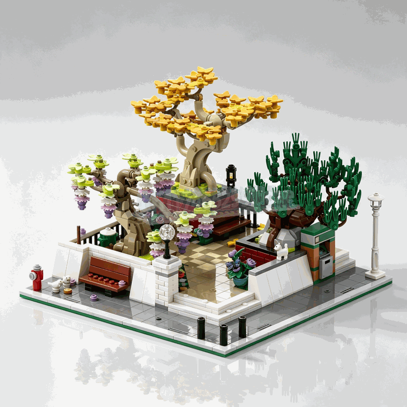Bonsai Garden Lego - 1309-delige Hoekpark Bonsai Boom Bouwstenen Modulair