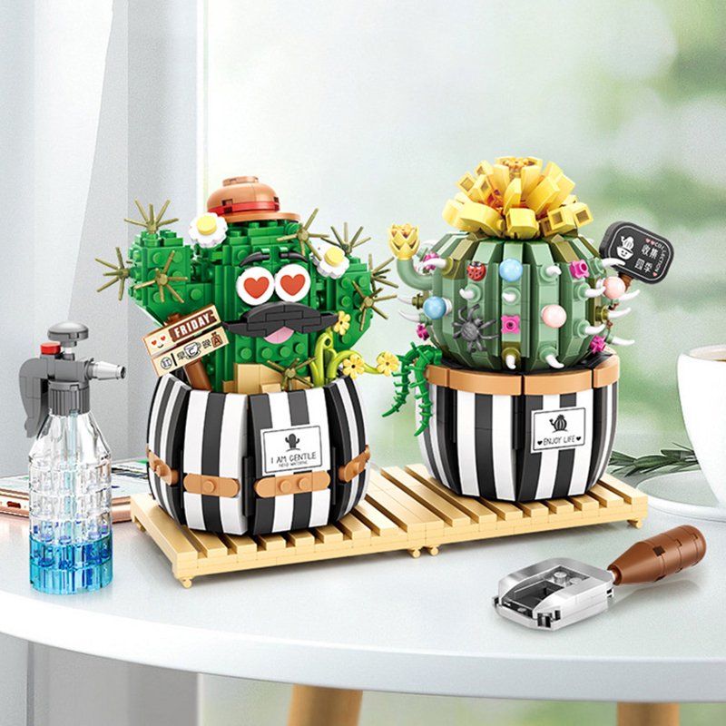 Bonsai Garden Lego - Creatieve bouwstenen Succulente Cactus 3D-model Mini