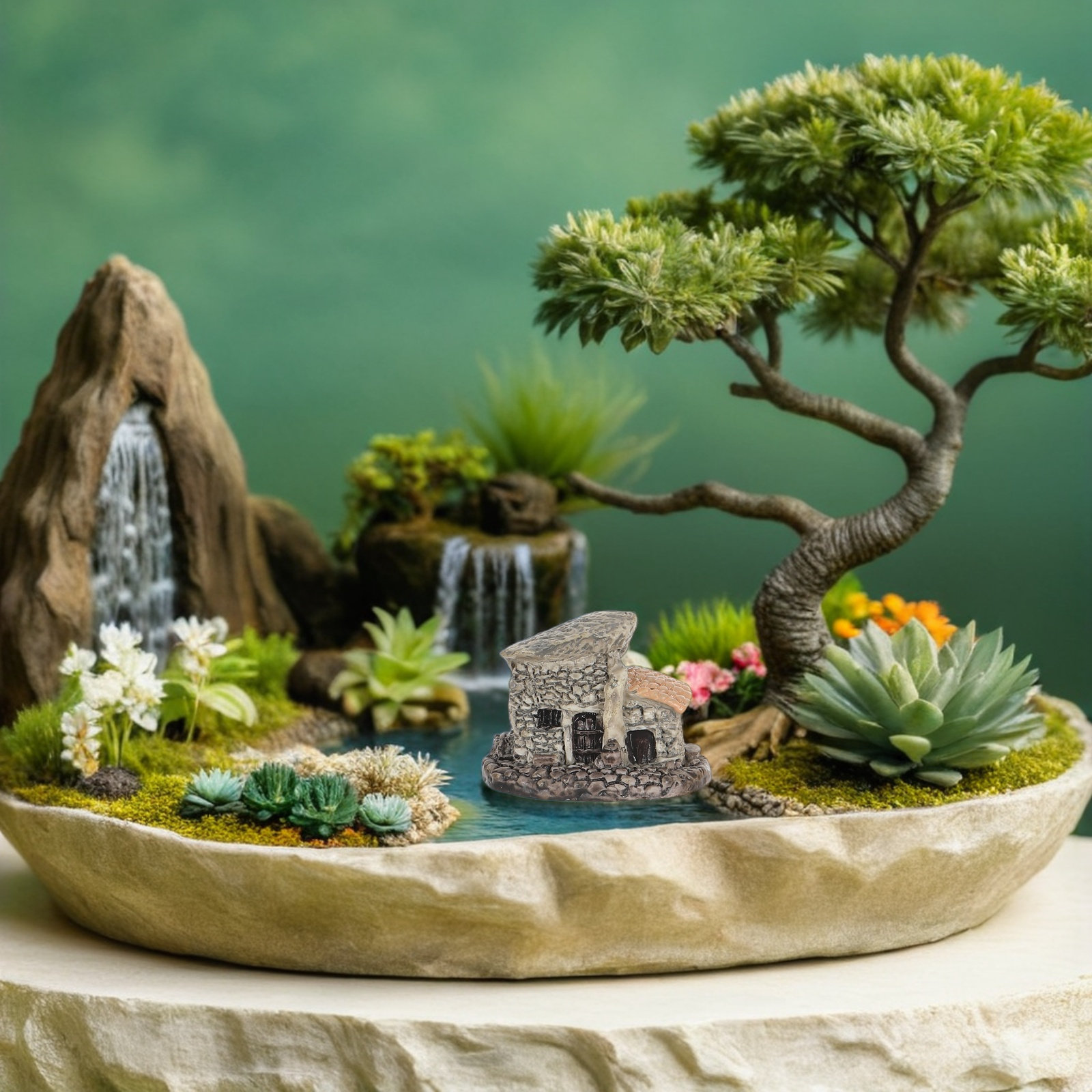 4 stuks miniatuur hars huisjes - Bonsai Garden House recensie en prijs